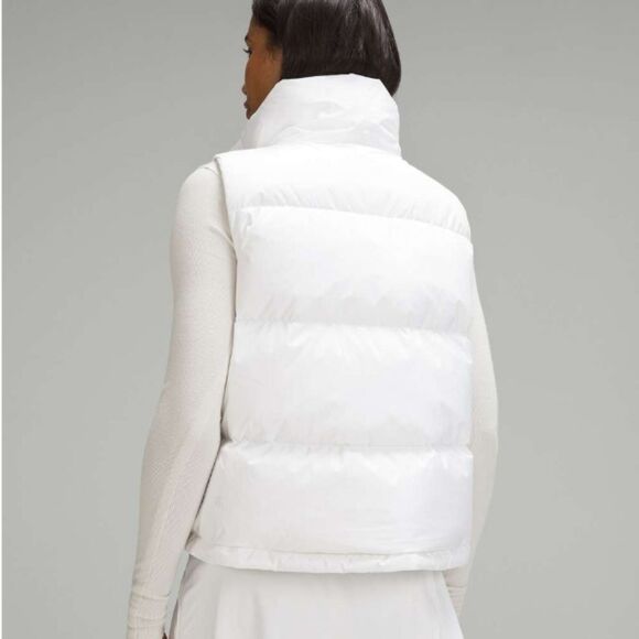 Lululemon Wunder Puff Cropped Vest In White Size 6 New No Tag - Picture 3 of 16
